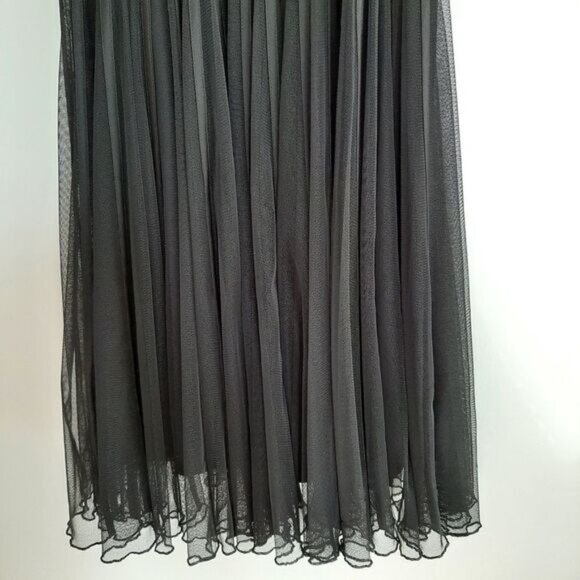 FRANK LYMAN Fit & Flare Midi Dress Black Mesh & Ribbon Sz 4 - Picture 11 of 16